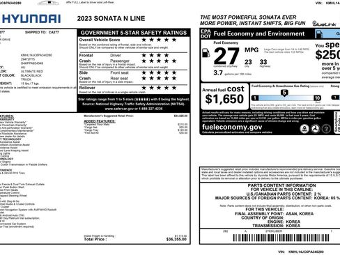 Used 2023 Hyundai Sonata N Line FWD image 51