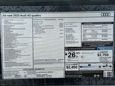 Used 2025 Audi A5 2.0T Premium w/ Convenience Package image 21