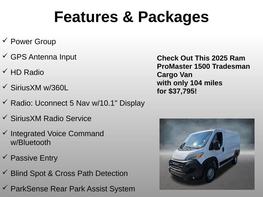Used 2025 RAM ProMaster 1500 w/ Premium Convenience Group FWD image 9