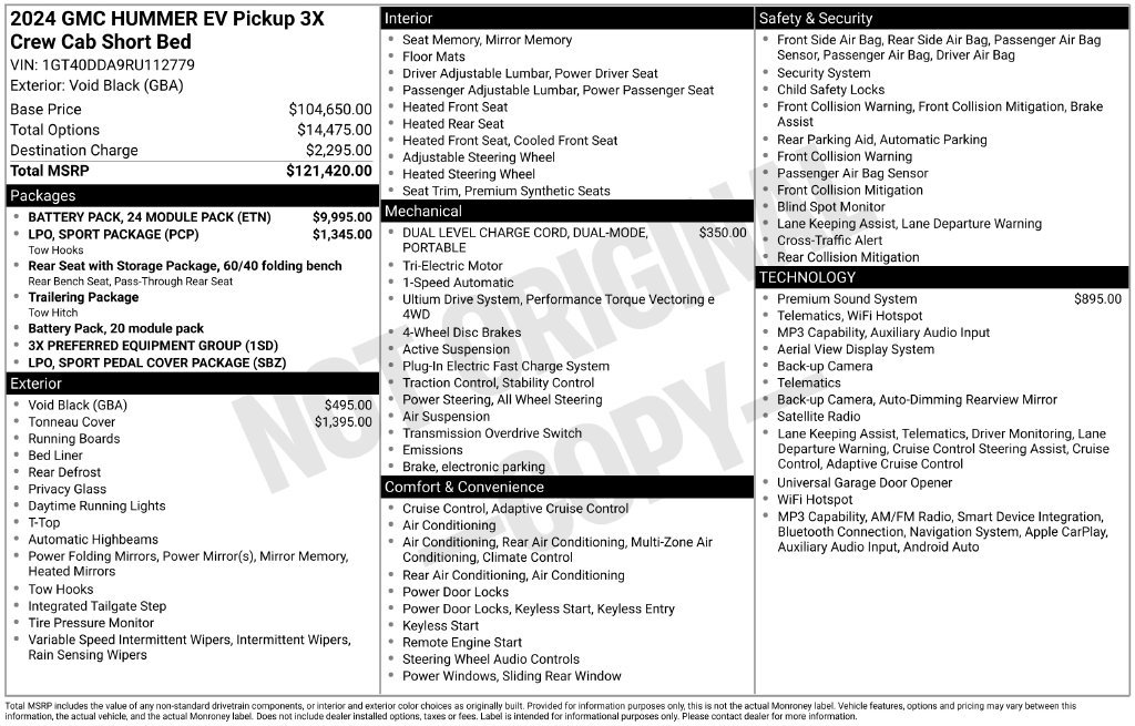 Used 2024 GMC Hummer EV 3X w/ Battery Pack, 24 Module Pack AWD/4WD image 9