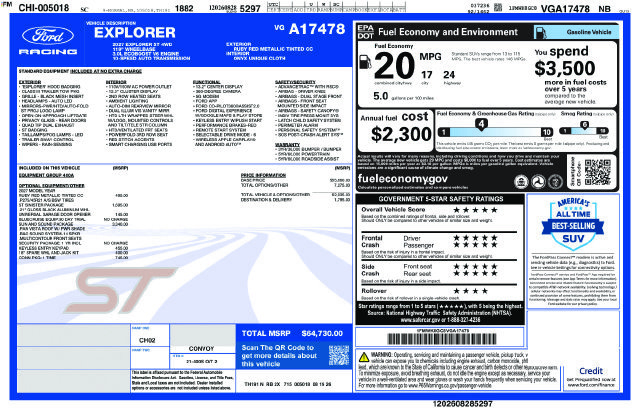 New 2027 Ford Explorer ST w/ Sun And Sound Package AWD/4WD image 2