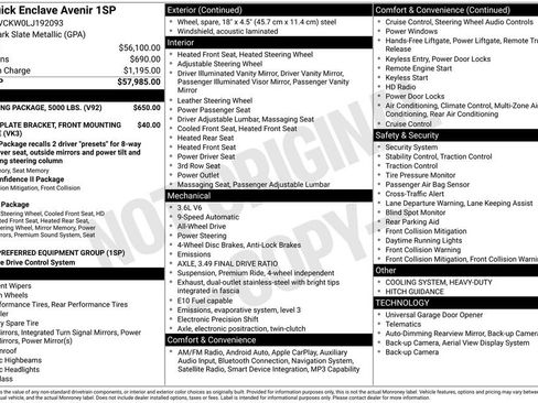 Used 2020 Buick Enclave Avenir w/ Trailering Package, 5000 lbs. image 2