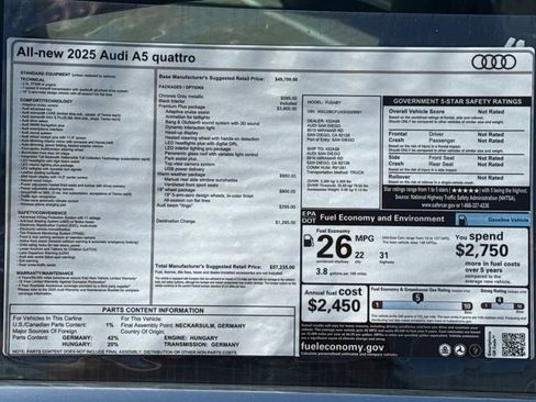 Certified 2025 Audi A5 2.0T Premium w/ Premium Plus AWD/4WD image 21