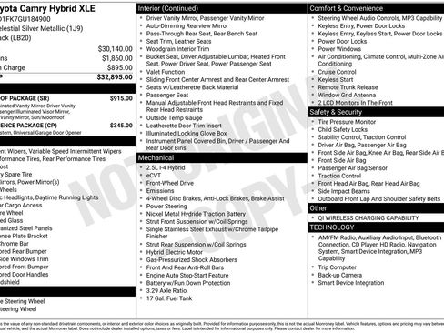 Used 2016 Toyota Camry XLE w/ Moonroof Package FWD image 40