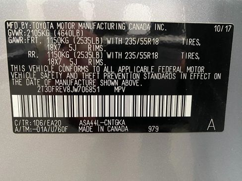 Used 2018 Toyota RAV4 Limited w/ All Weather Liner Package image 32