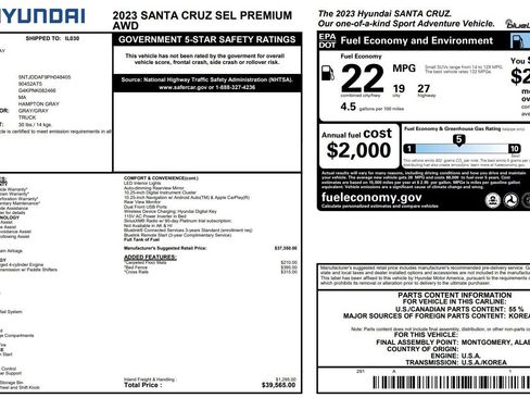 Used 2023 Hyundai Santa Cruz SEL Premium AWD/4WD image 39