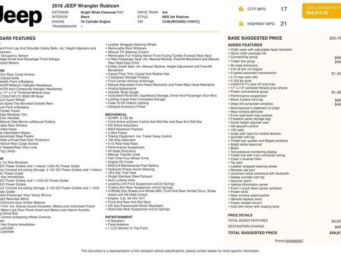 Used 2016 Jeep Wrangler Rubicon w/ Power Convenience Group image 11