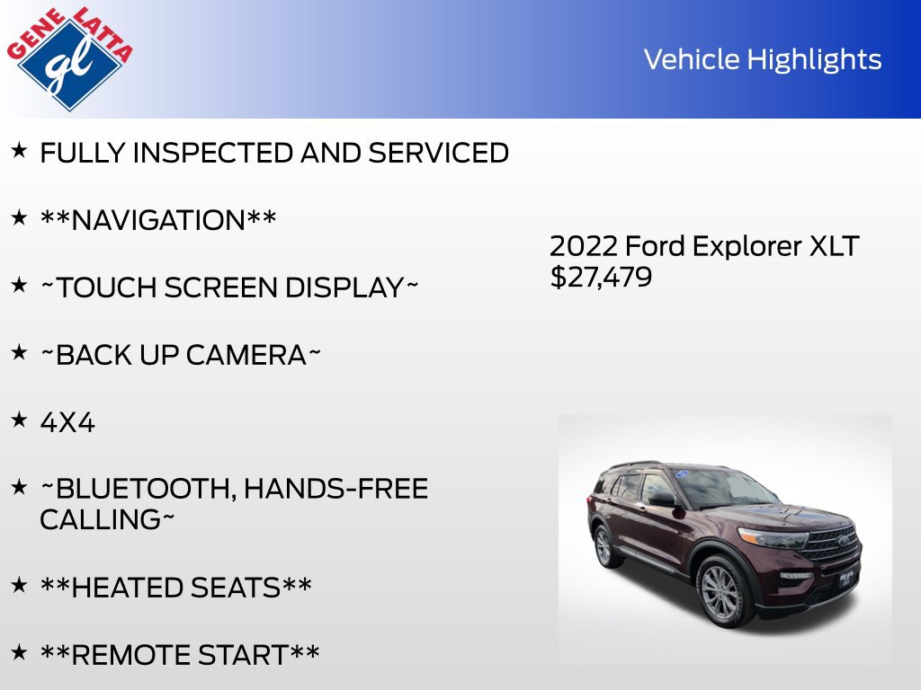 Certified 2022 Ford Explorer XLT w/ Equipment Group 202A AWD/4WD image 34