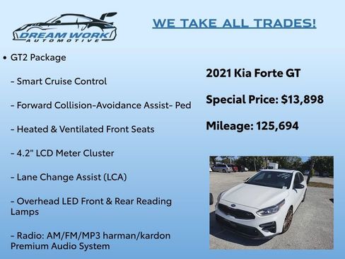 Used 2021 Kia Forte GT w/ GT2 Package image 2