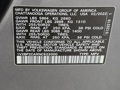 Used 2022 Volkswagen Atlas SEL AWD/4WD image 41
