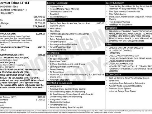New 2026 Chevrolet Tahoe LT w/ Comfort Package image 10