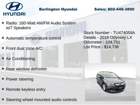 Used 2018 Honda Odyssey LX image 5