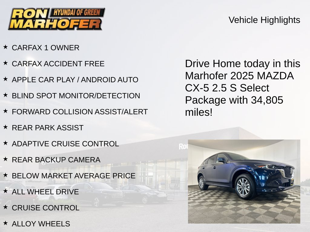 Used 2025 MAZDA CX-5 AWD 2.5 S w/ Select Package image 14