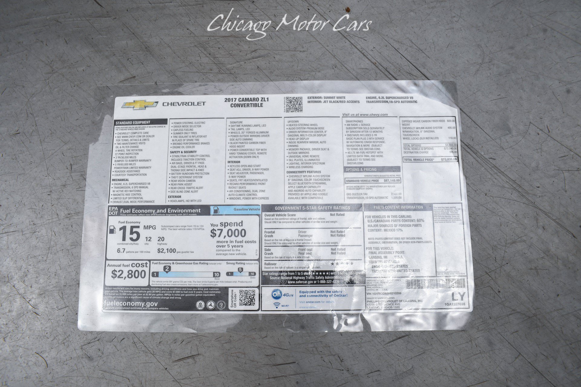 Used 2017 Chevrolet Camaro ZL1 RWD image 36