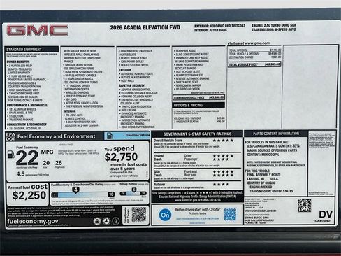 New 2026 GMC Acadia Elevation image 21