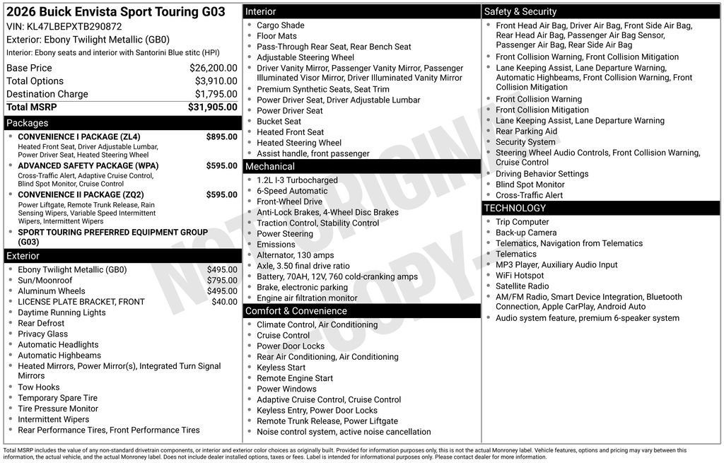 New 2026 Buick Envista Sport Touring w/ Convenience I Package FWD image 41