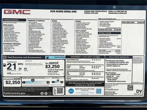 New 2026 GMC Acadia Denali w/ Super Cruise Package image 21