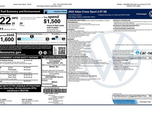 Certified 2022 Volkswagen Atlas Cross Sport SE AWD/4WD image 43