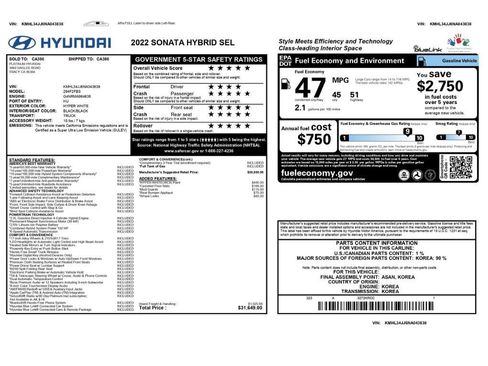 Used 2022 Hyundai Sonata SEL FWD image 2