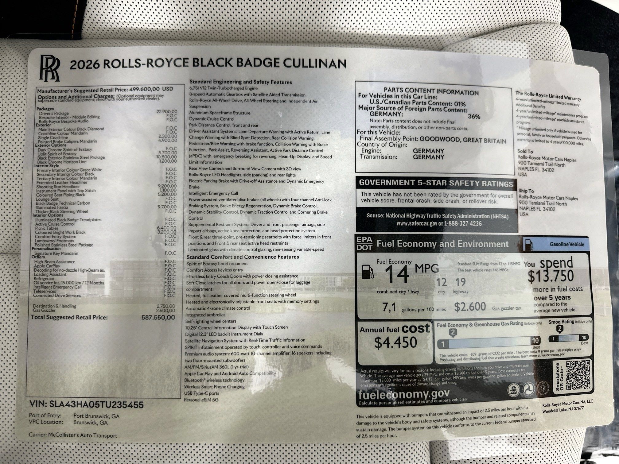 New 2026 Rolls-Royce Cullinan Black Badge AWD/4WD image 31