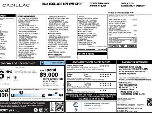 Used 2023 Cadillac Escalade ESV Sport AWD/4WD image 4