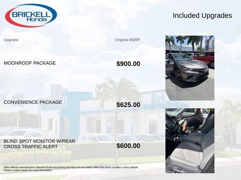 Used 2018 Toyota Camry SE w/ Moonroof Package FWD image 11