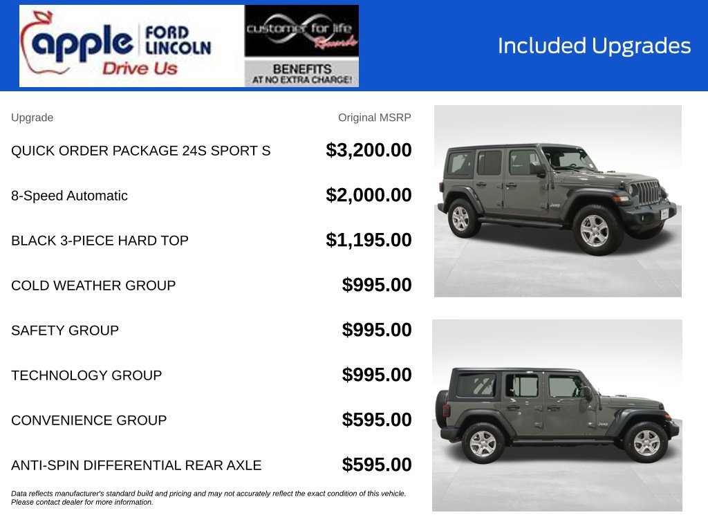 Used 2019 Jeep Wrangler Unlimited Sport S AWD/4WD image 4