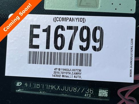 Used 2018 Toyota Camry LE FWD image 6