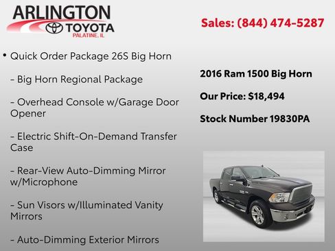 Used 2016 RAM 1500 Big Horn AWD/4WD image 2