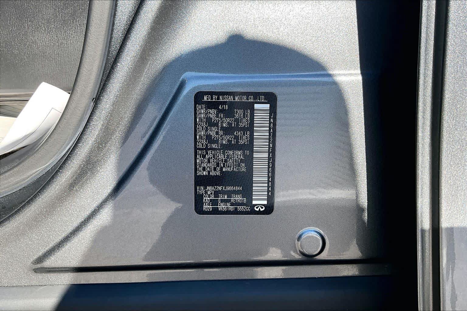 Used 2018 INFINITI QX80 2WD w/ Deluxe Technology Package image 34
