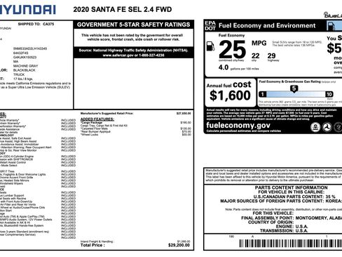 Used 2020 Hyundai Santa Fe SEL w/ Cargo Package image 6