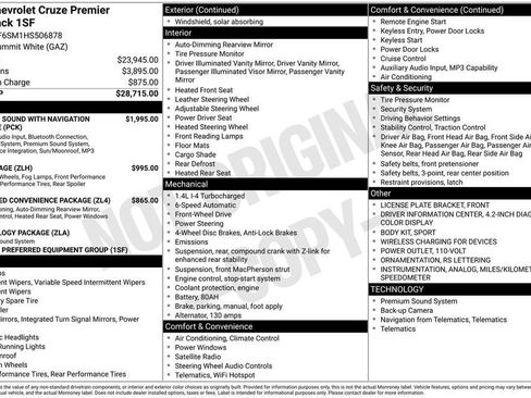 Used 2017 Chevrolet Cruze Premier FWD image 11