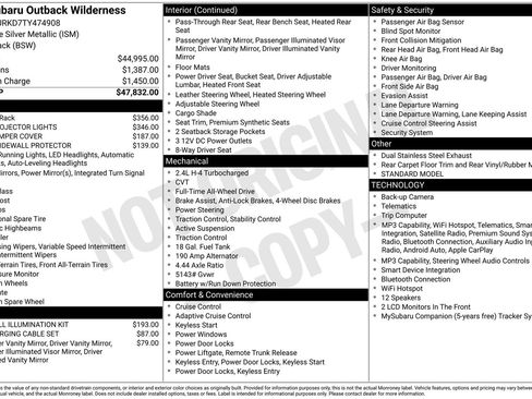 Certified 2026 Subaru Outback Wilderness AWD/4WD image 32