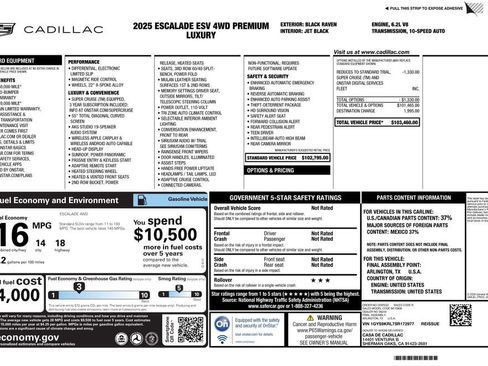 Used 2025 Cadillac Escalade ESV Premium Luxury image 2