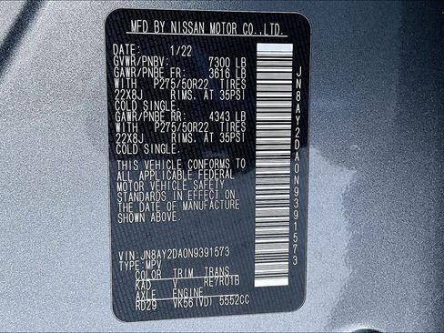 Used 2022 Nissan Armada Platinum w/ Captain's Chairs Package image 31