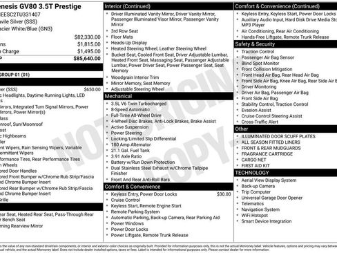 New 2026 Genesis GV80 3.5T Prestige image 4