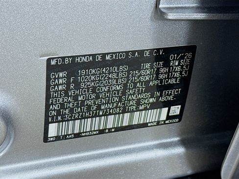 New 2026 Honda HR-V LX image 36