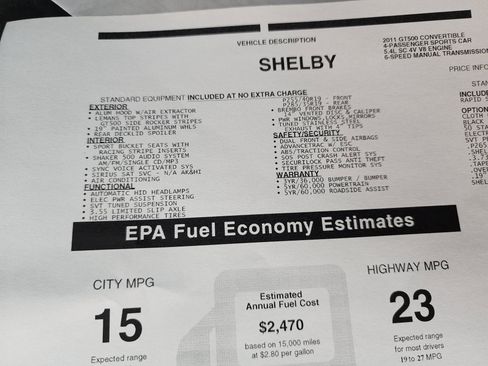 Used 2011 Ford Mustang Shelby GT500 w/ SVT Performance Pkg RWD image 31