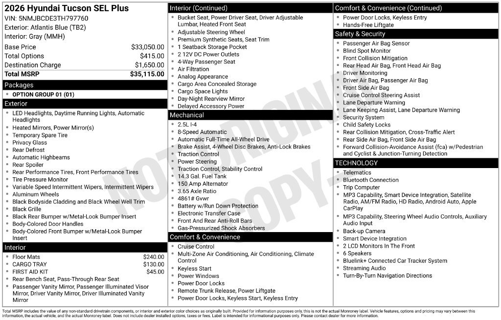 New 2026 Hyundai Tucson SEL Plus AWD/4WD image 6