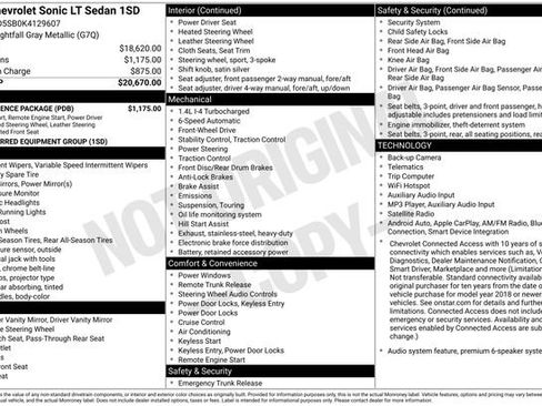Used 2019 Chevrolet Sonic LT w/ Convenience Package FWD image 7