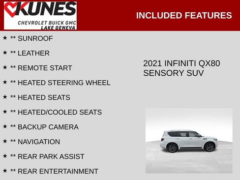 Used 2021 INFINITI QX80 Sensory w/ All-Season Package AWD/4WD image 2