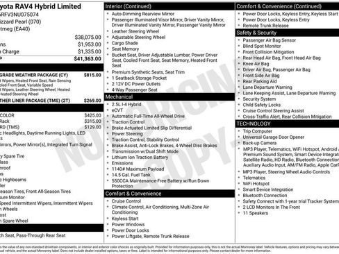 Used 2022 Toyota RAV4 Limited w/ Limited Grade Weather Package AWD/4WD image 32