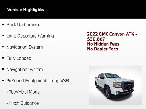 Used 2022 GMC Canyon AT4 w/ Trailering Package AWD/4WD image 4