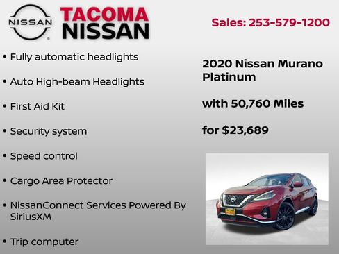 Used 2020 Nissan Murano Platinum w/ Cargo Package image 31