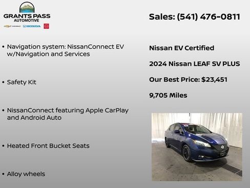 Certified 2024 Nissan Leaf SV Plus FWD image 6