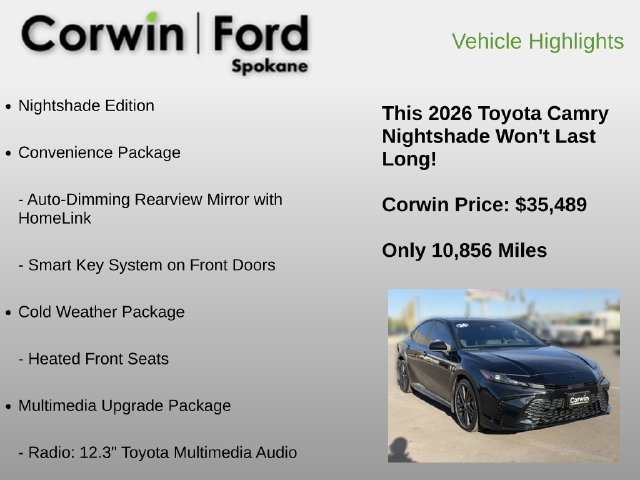 Used 2026 Toyota Camry Hybrid w/ Multimedia Upgrade Package AWD/4WD image 6
