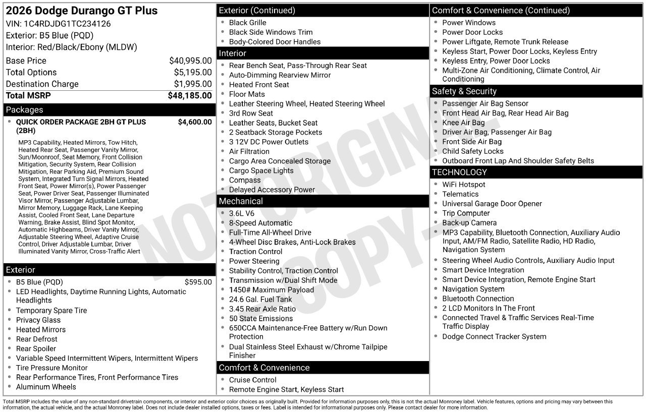 Used 2026 Dodge Durango GT AWD/4WD image 5