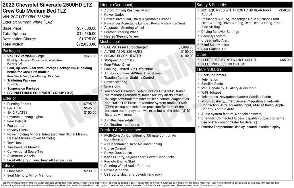 Used 2022 Chevrolet Silverado 2500 LTZ w/ Safety Package AWD/4WD image 2