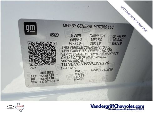 Certified 2023 Chevrolet Traverse LT w/ LPO, Cargo Package AWD/4WD image 31