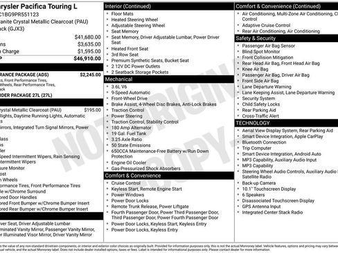Used 2023 Chrysler Pacifica Touring-L w/ S Appearance Package FWD image 4